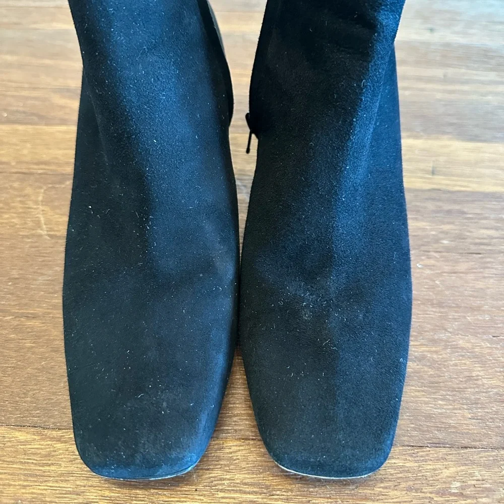 Neous Black Suede Ankle Boots Sculptural Gold Heel Size 38.5